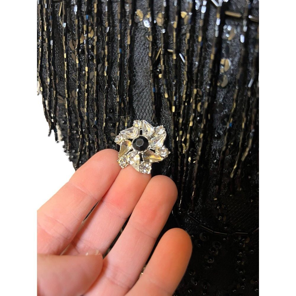 Vintage- LILLIE RUBIN After Five Size 10 Beaded Black Evening Party Dance Dress‎ - Picture 6 of 16